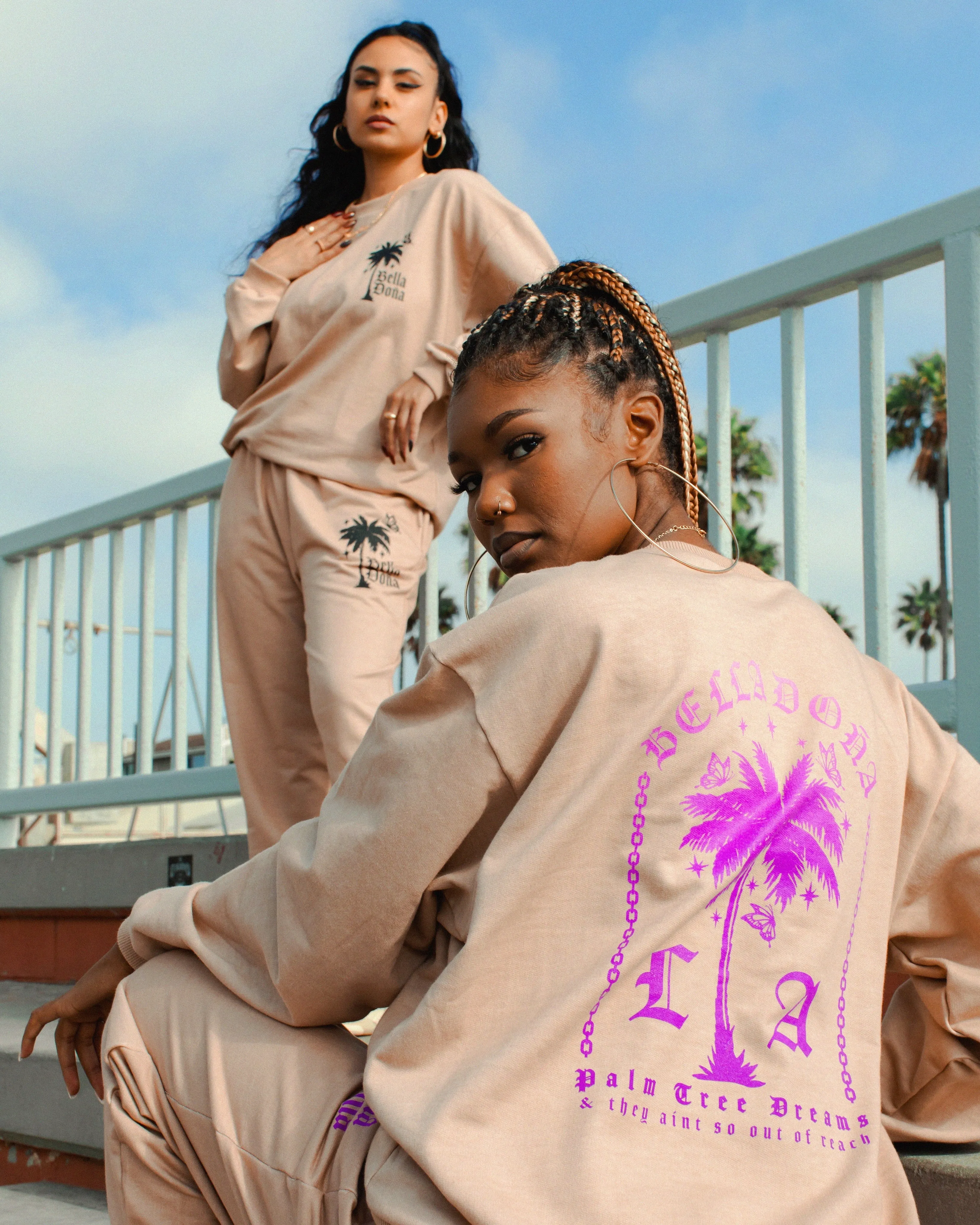 Palm Tree Dreams Sweats - Purple Gradient