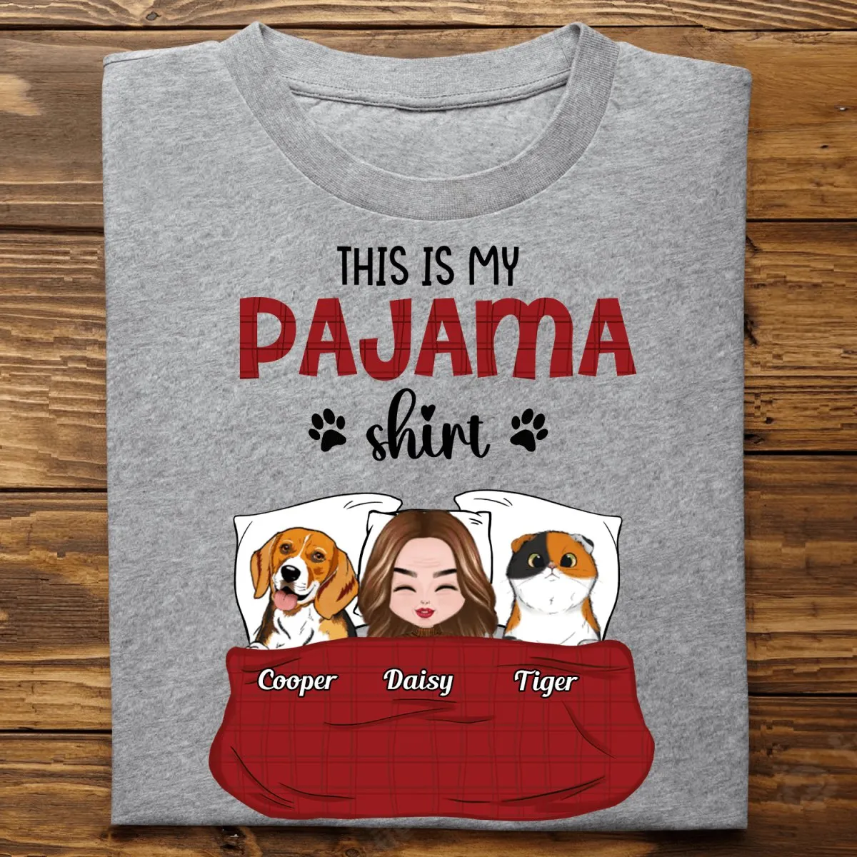 Pet Lovers - This Is My Pajama Shirt - Personalized Unisex T-shirt