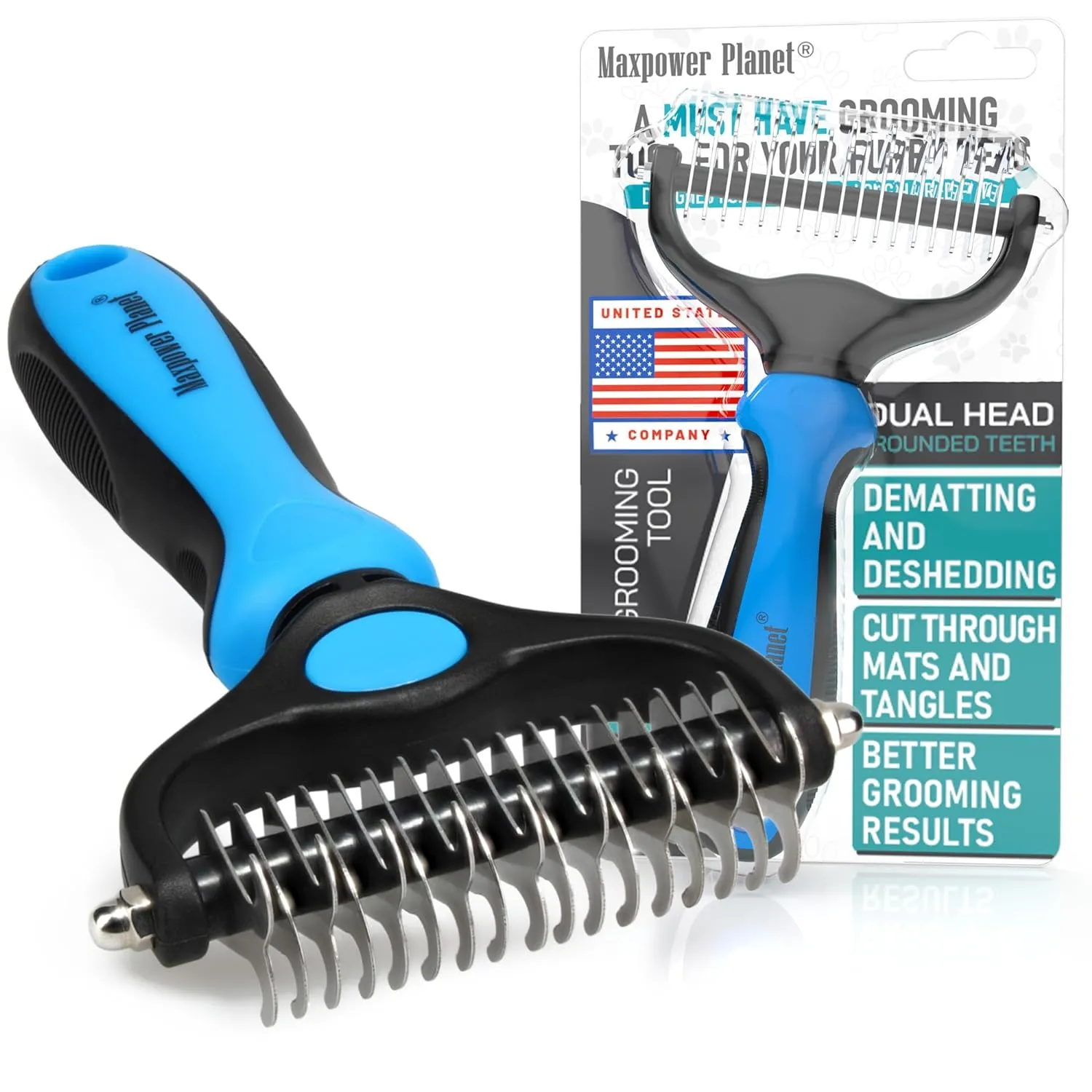 Planet Pet Grooming Brush - Double Sided Shedding