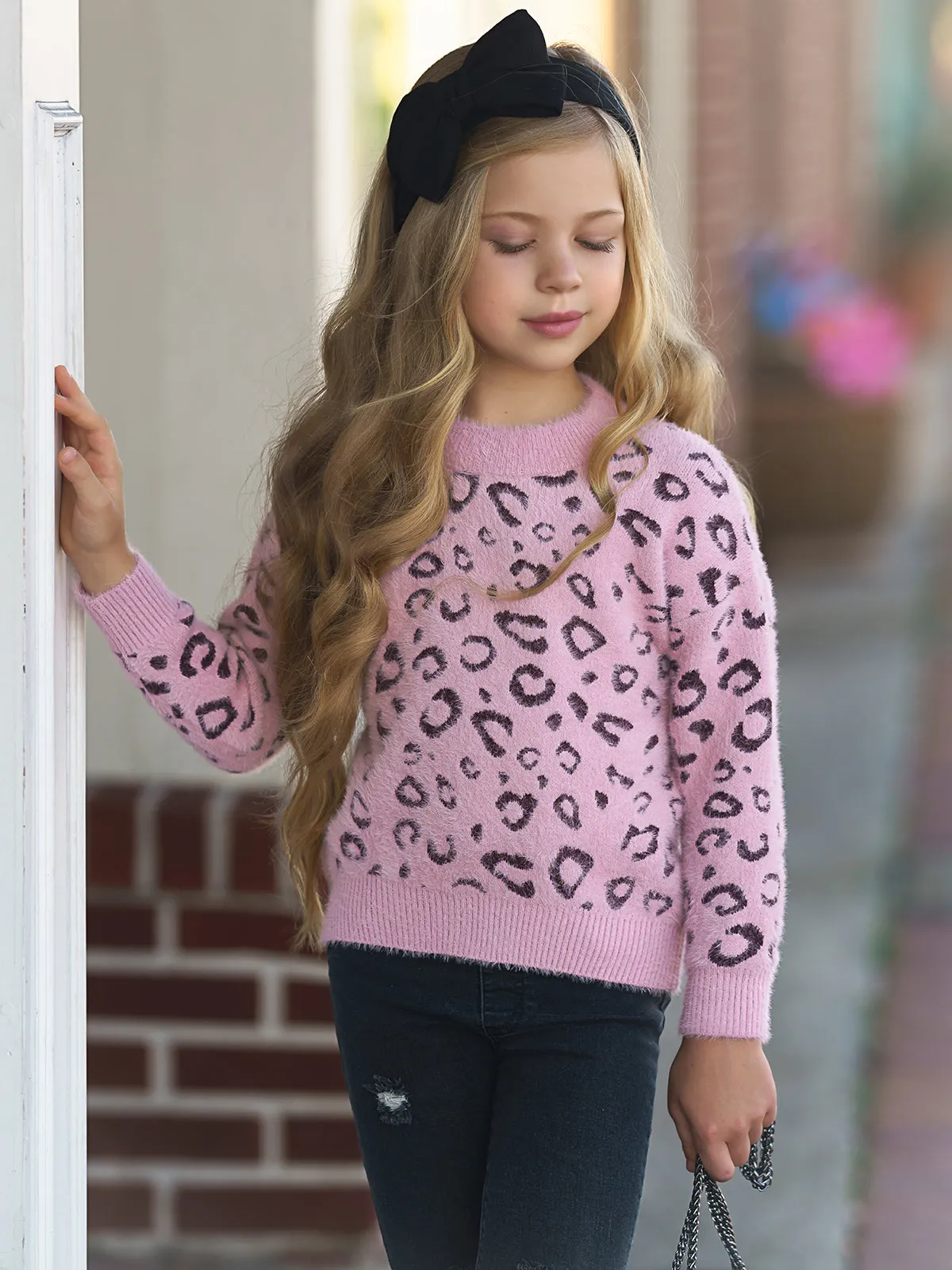 Precious Leopard Plush Fuzzy Sweater