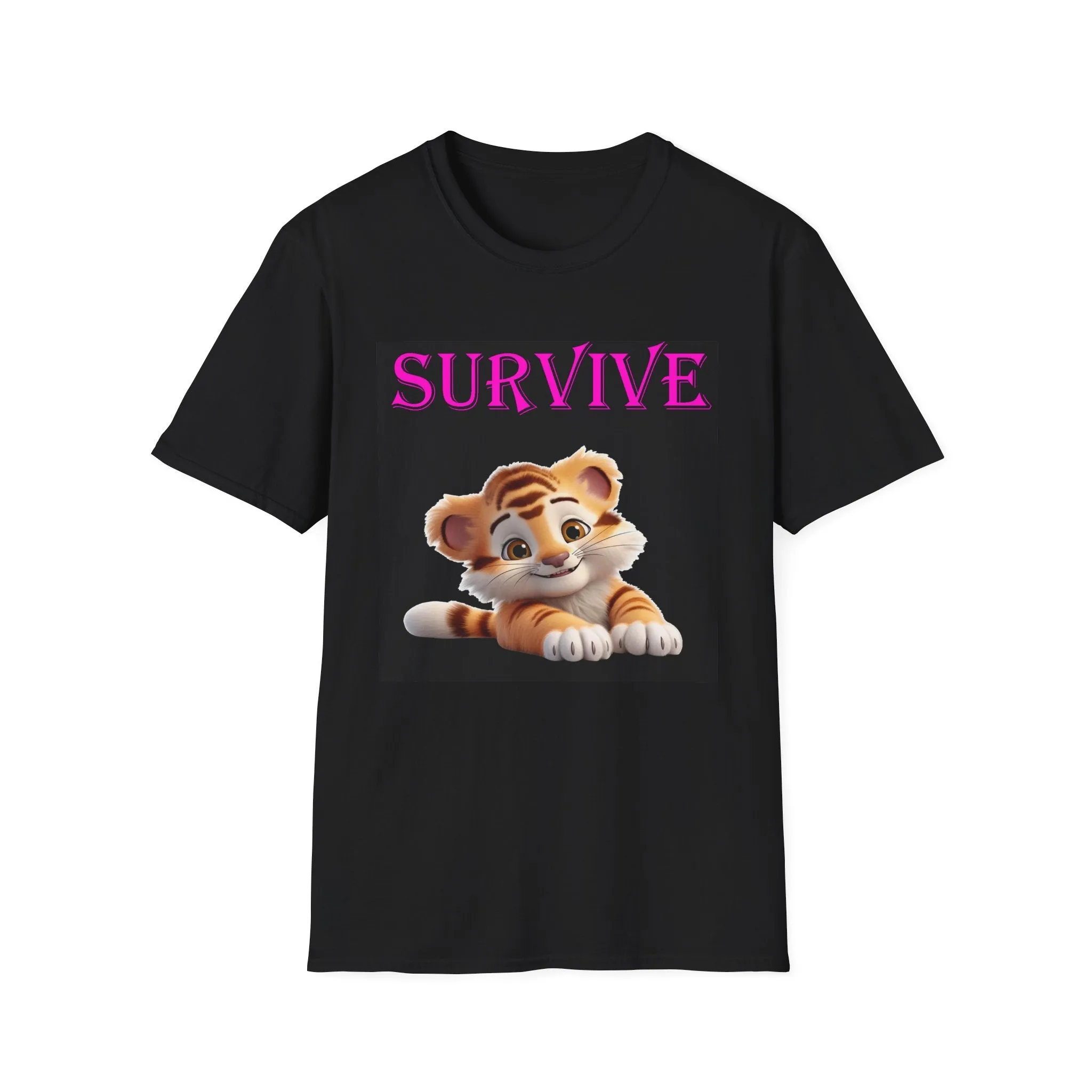 Princess Grace Survive Tiger Design Unisex Softstyle T-Shirt  Cute Animal Graphic Tee