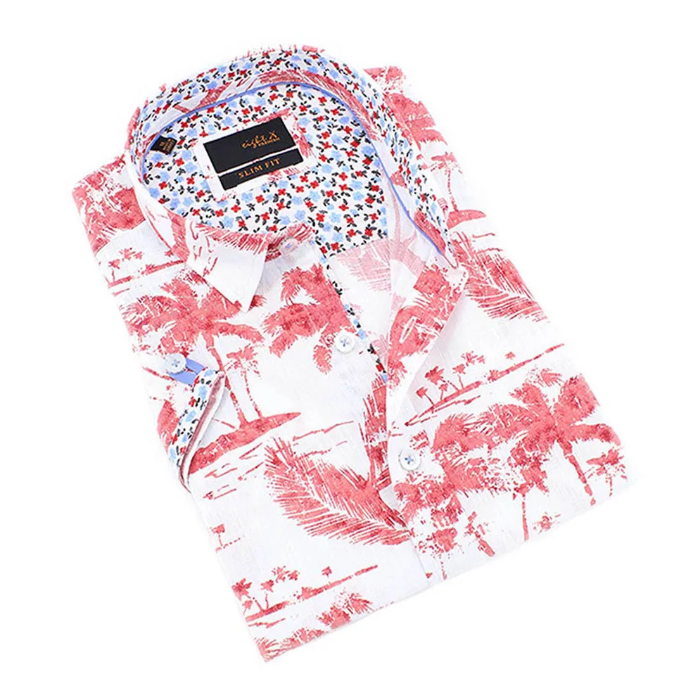 Red Palms Short Sleeve Shirt