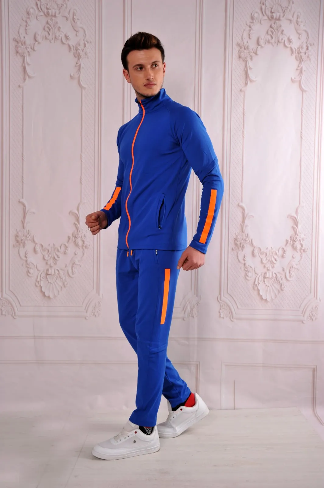 Royal Blue With Orange Gradient Tracksuit Set (2pcs)