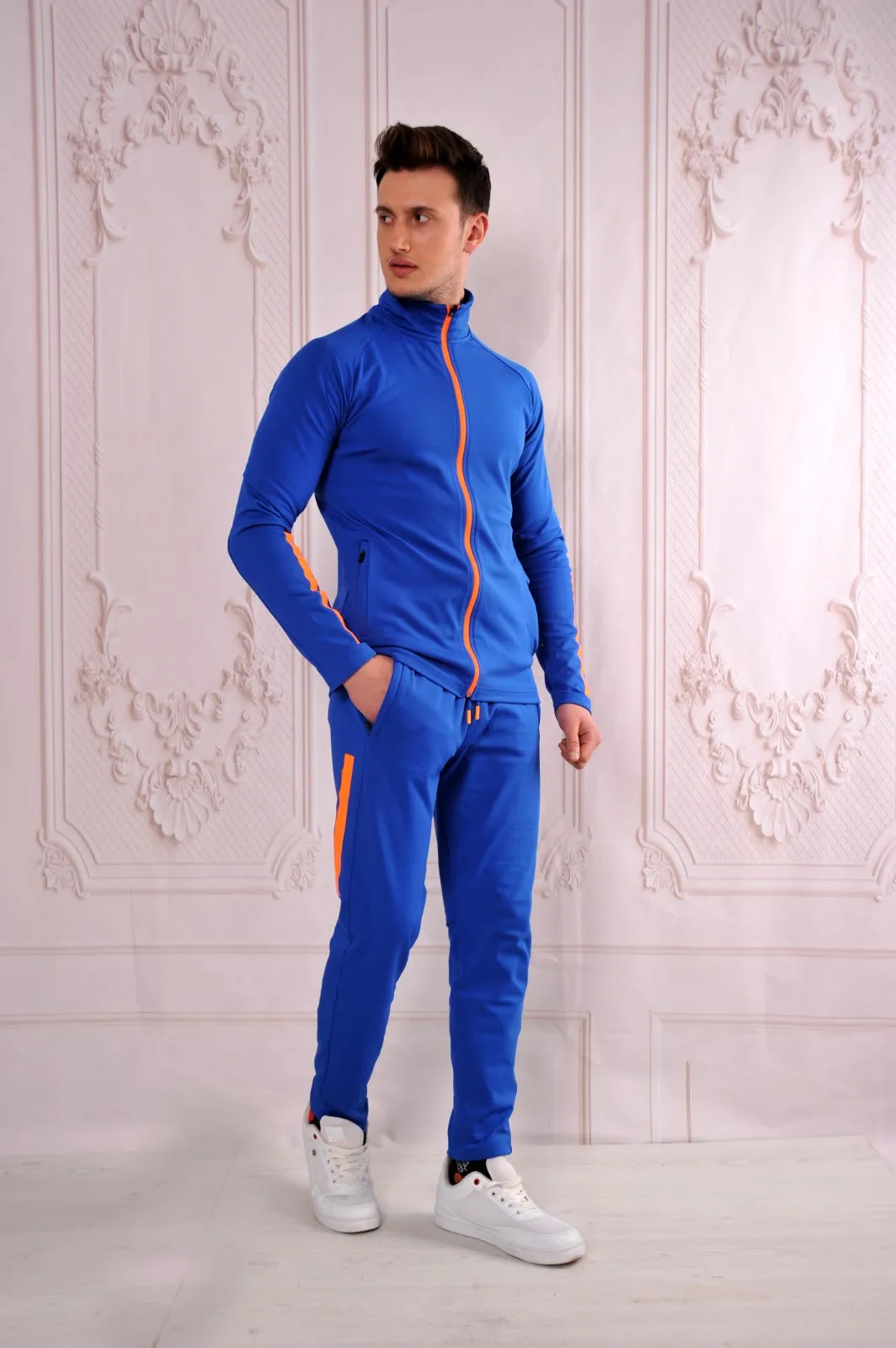 Royal Blue With Orange Gradient Tracksuit Set (2pcs)