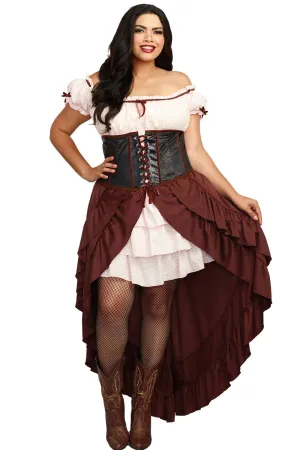 Saloon Gal Plus Size Womens Deluxe Western Costume