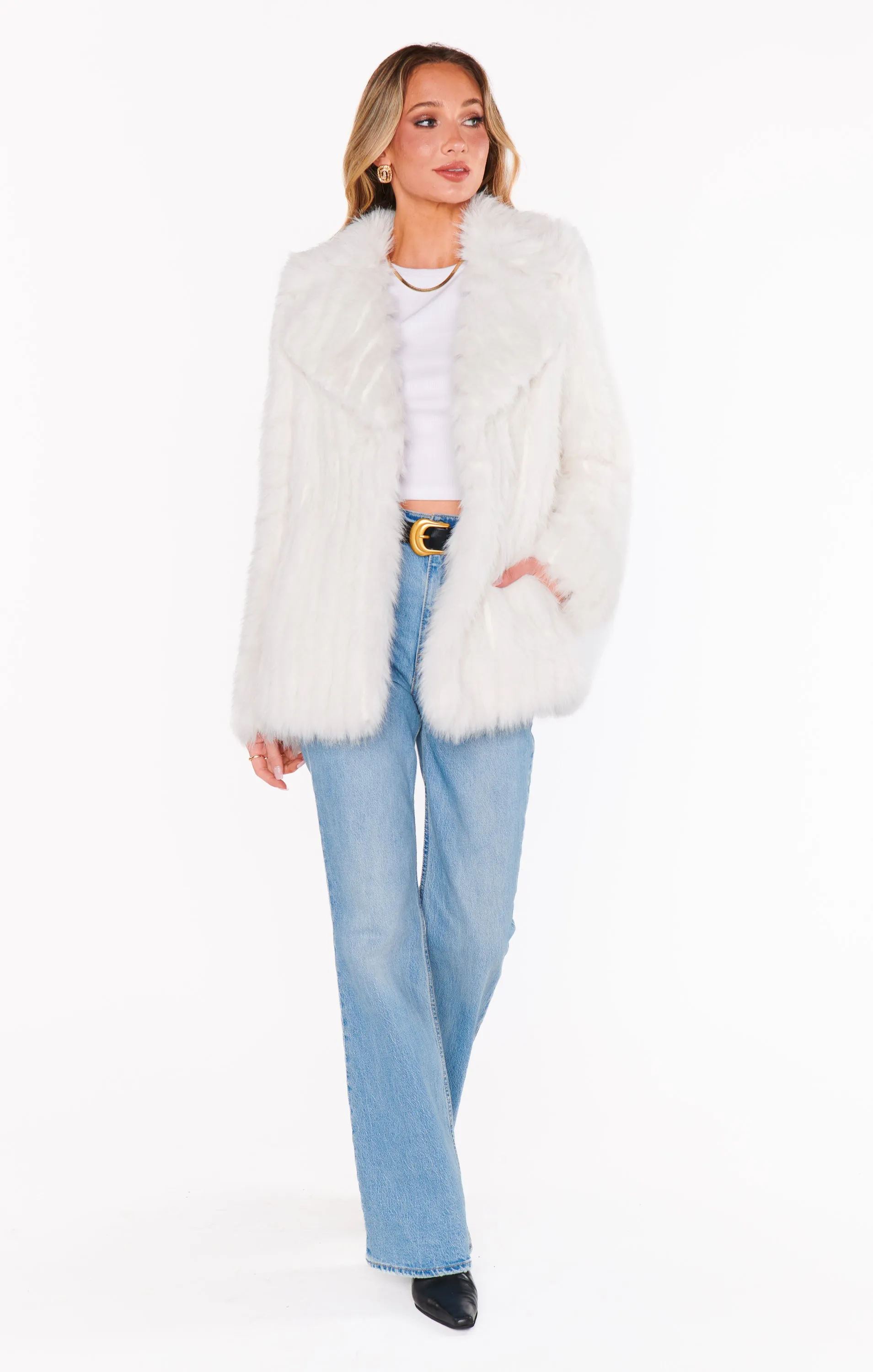 Salt Lake Fur Coat ~ White Faux Fur