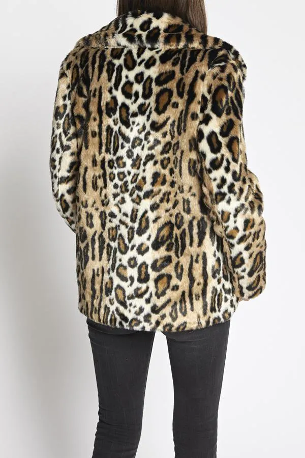 SANCTUARY - Seeing Spots Faux Fur Coat Leopard