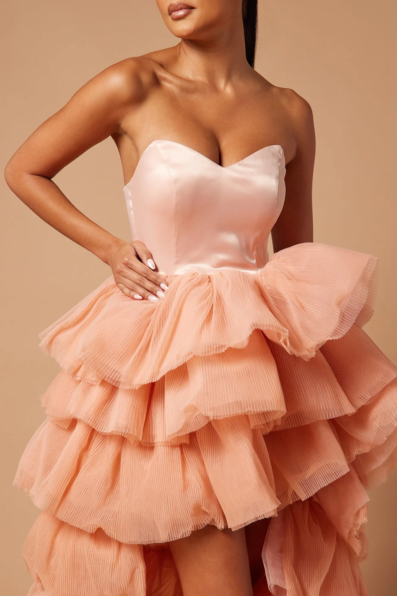 Satin Corset Tulle Gown