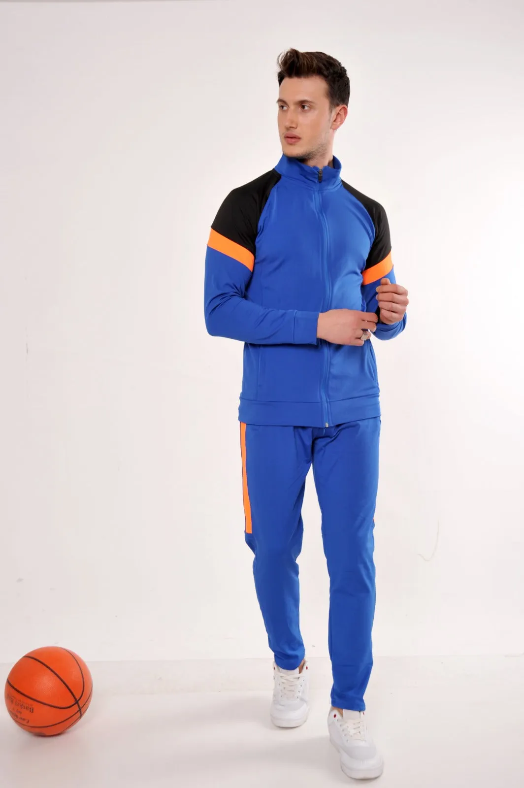 Sax Blue With Orange Gradient Tracksuit Set (2pcs)