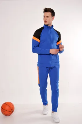 Sax Blue With Orange Gradient Tracksuit Set (2pcs)