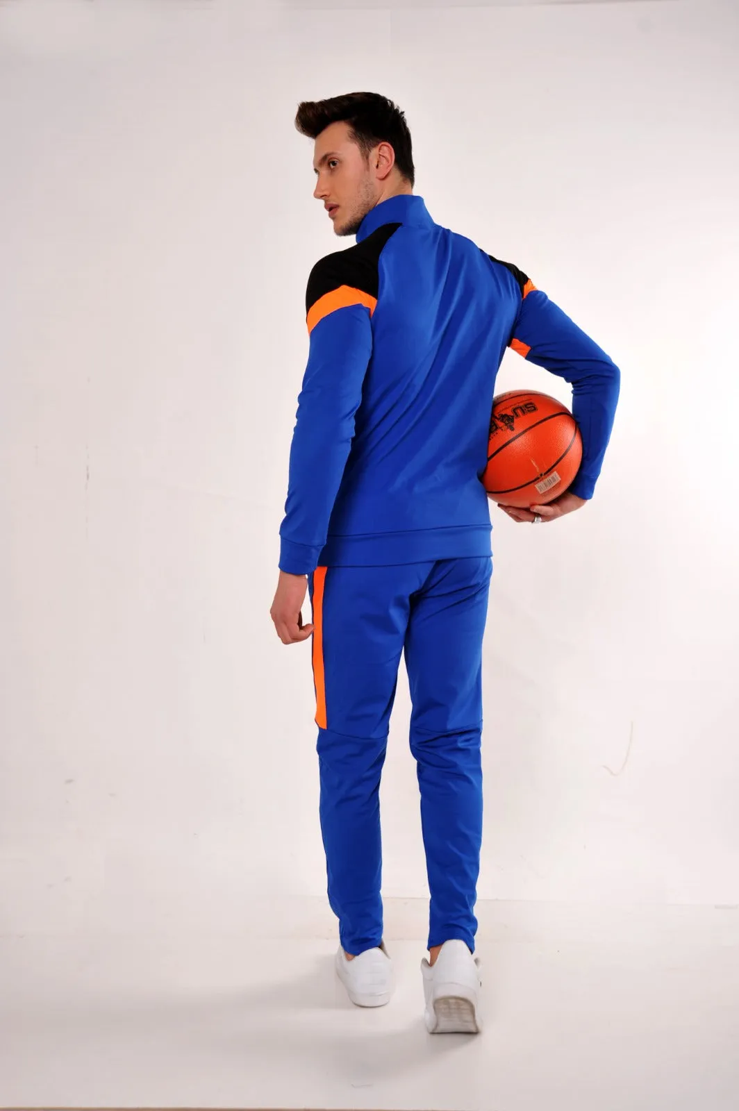 Sax Blue With Orange Gradient Tracksuit Set (2pcs)