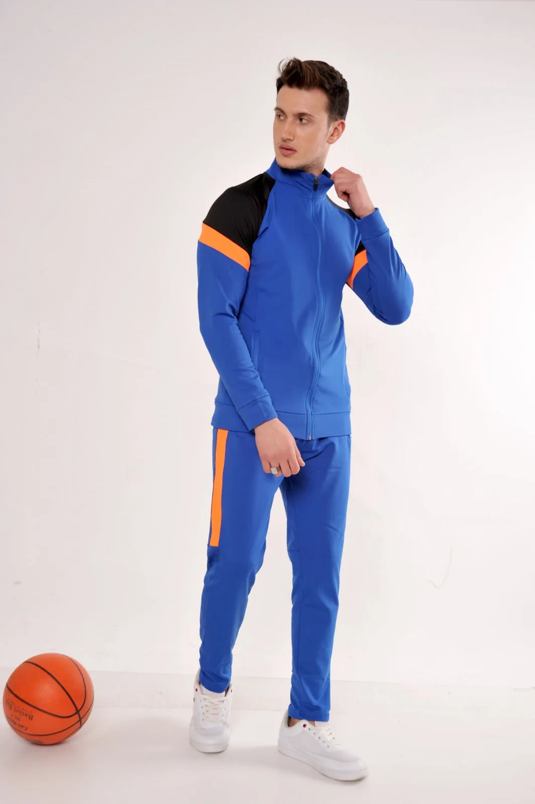 Sax Blue With Orange Gradient Tracksuit Set (2pcs)