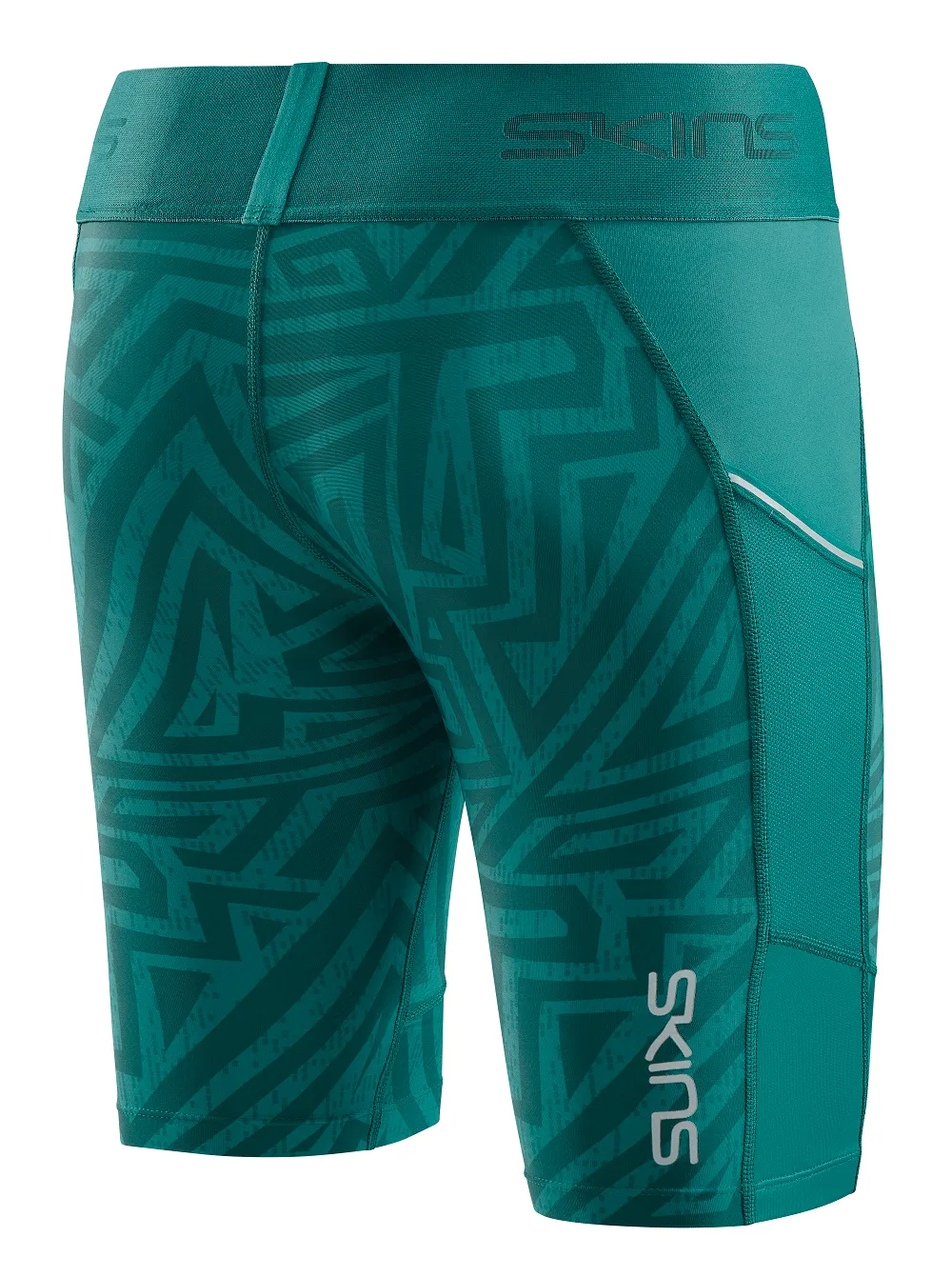 SKINS Women's Compression Half Tights 3-Series - Lt. Teal Angle