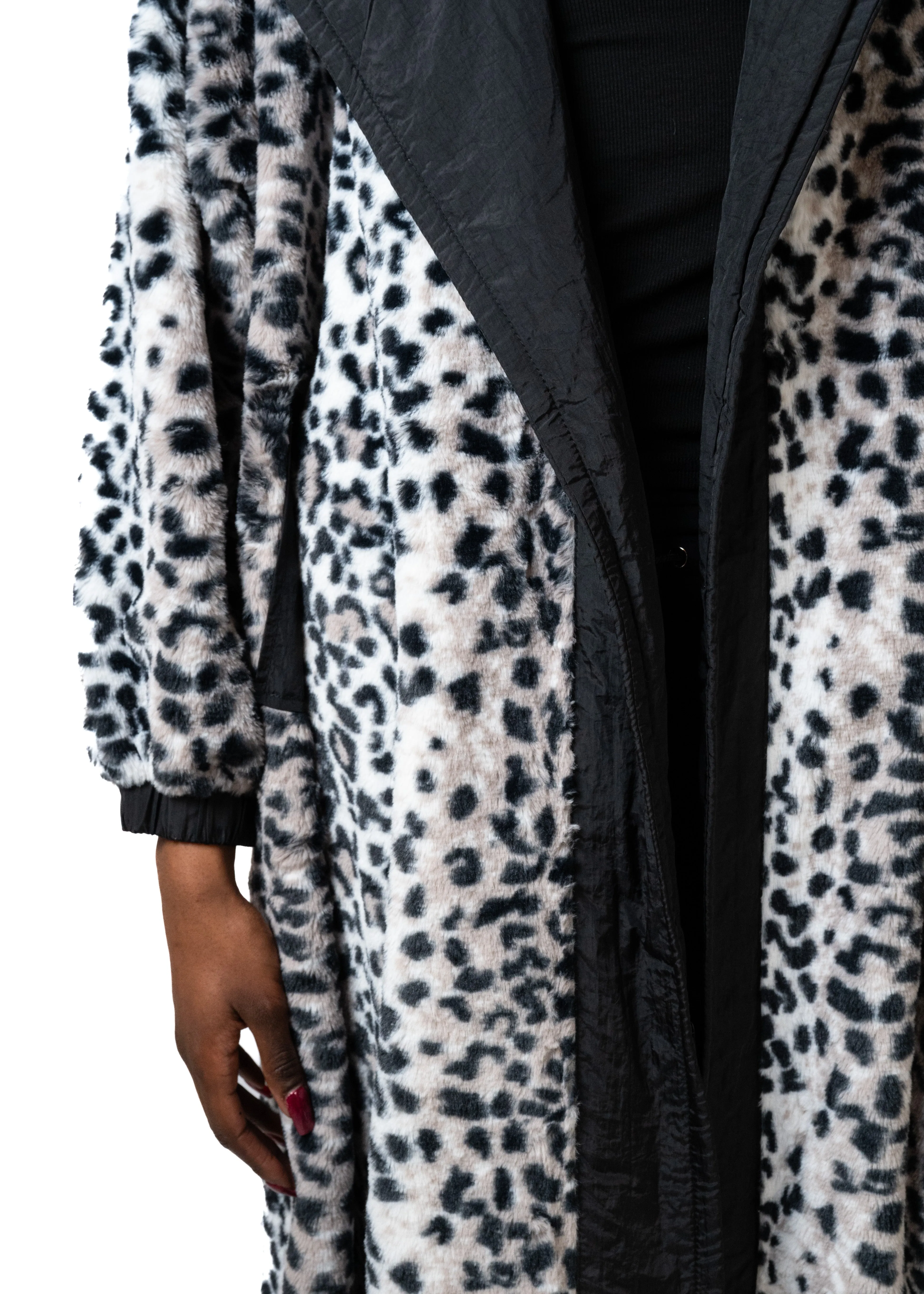 Snow Leopard Faux Fur Coat