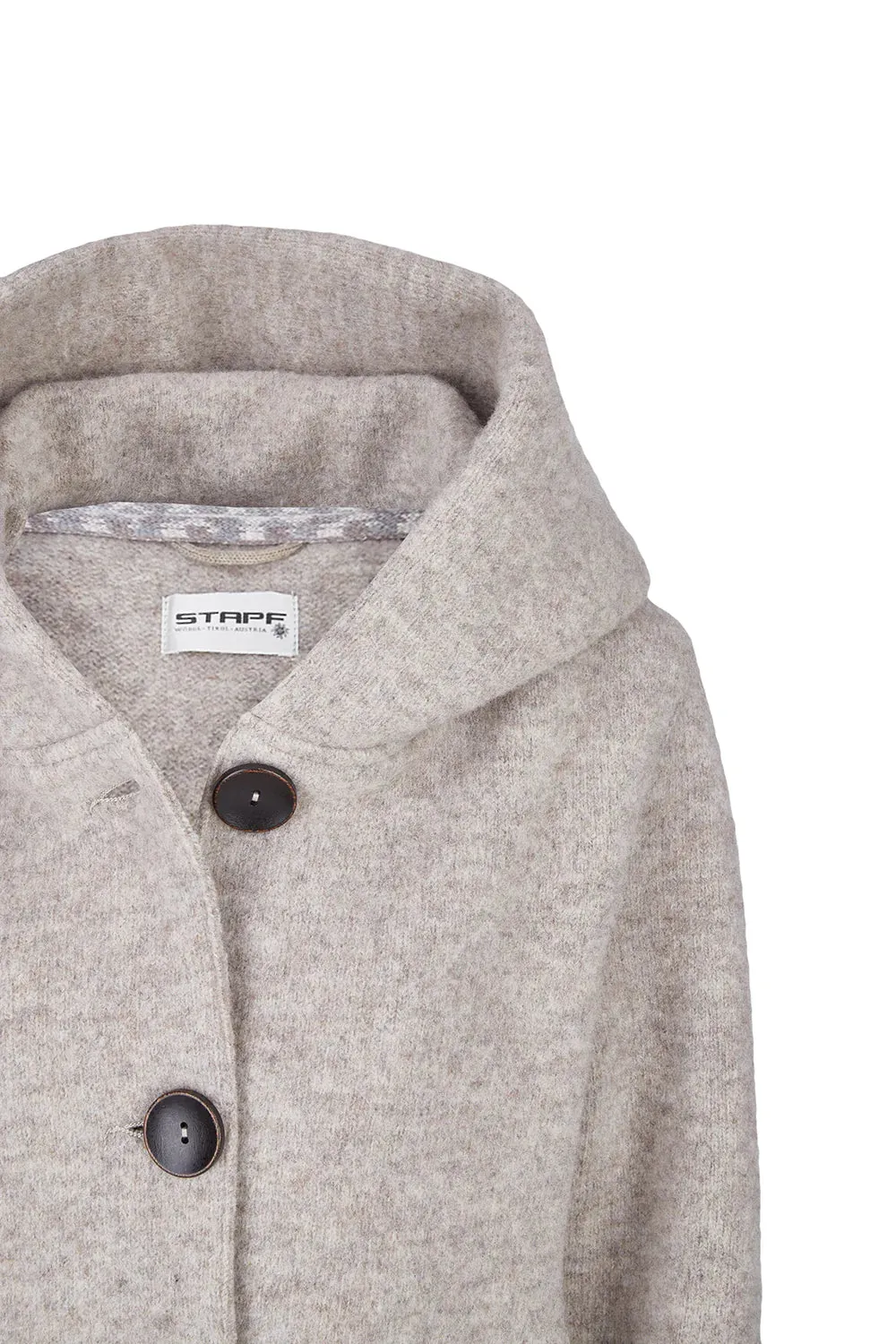 Stapf ANNIKA Beige Water-Repellent Wool Coat Made in Austria