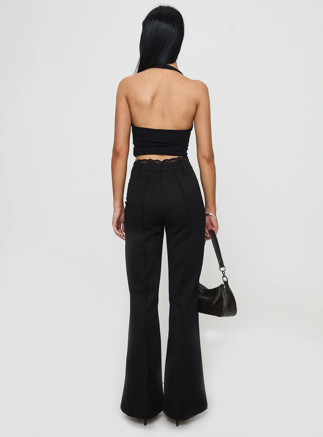 Stellina Slim Fit Flared Pants Black