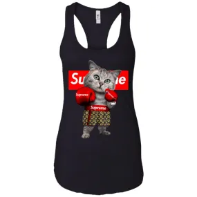 Supreme Boxing Cat Best Funny T-shirt Women Tank Top