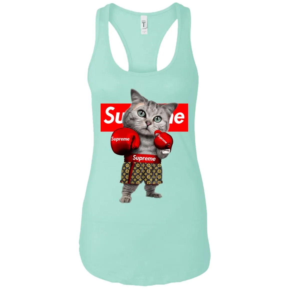 Supreme Boxing Cat Best Funny T-shirt Women Tank Top