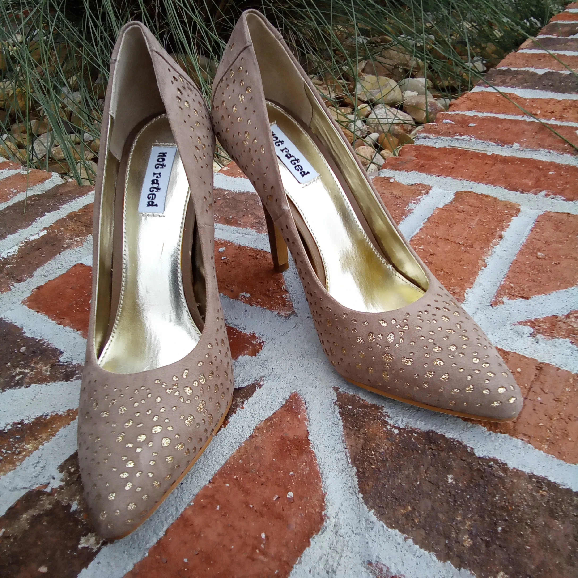 Taupe and Gold Pumps or Heels | Not Rated | Magnetism