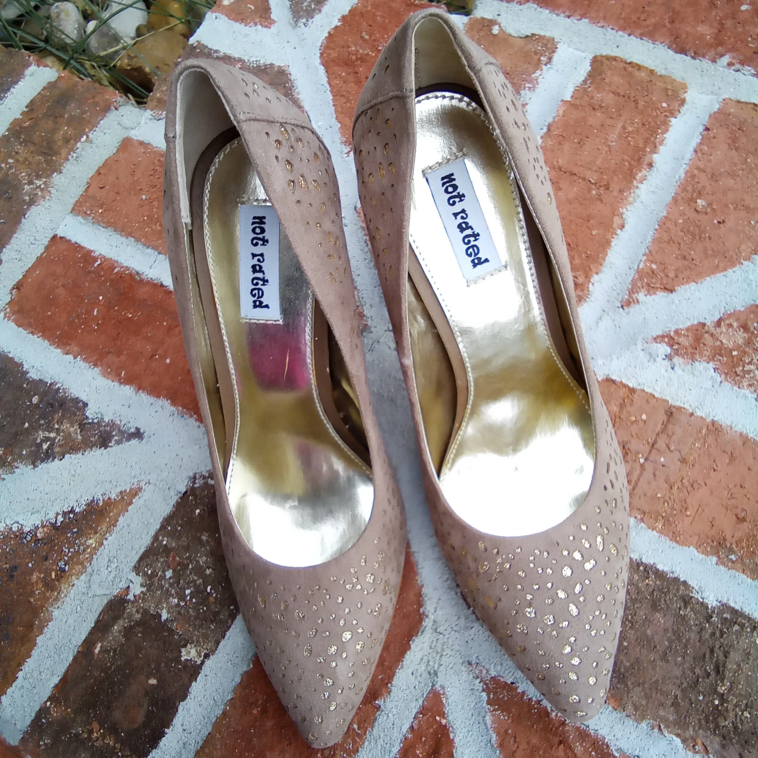 Taupe and Gold Pumps or Heels | Not Rated | Magnetism