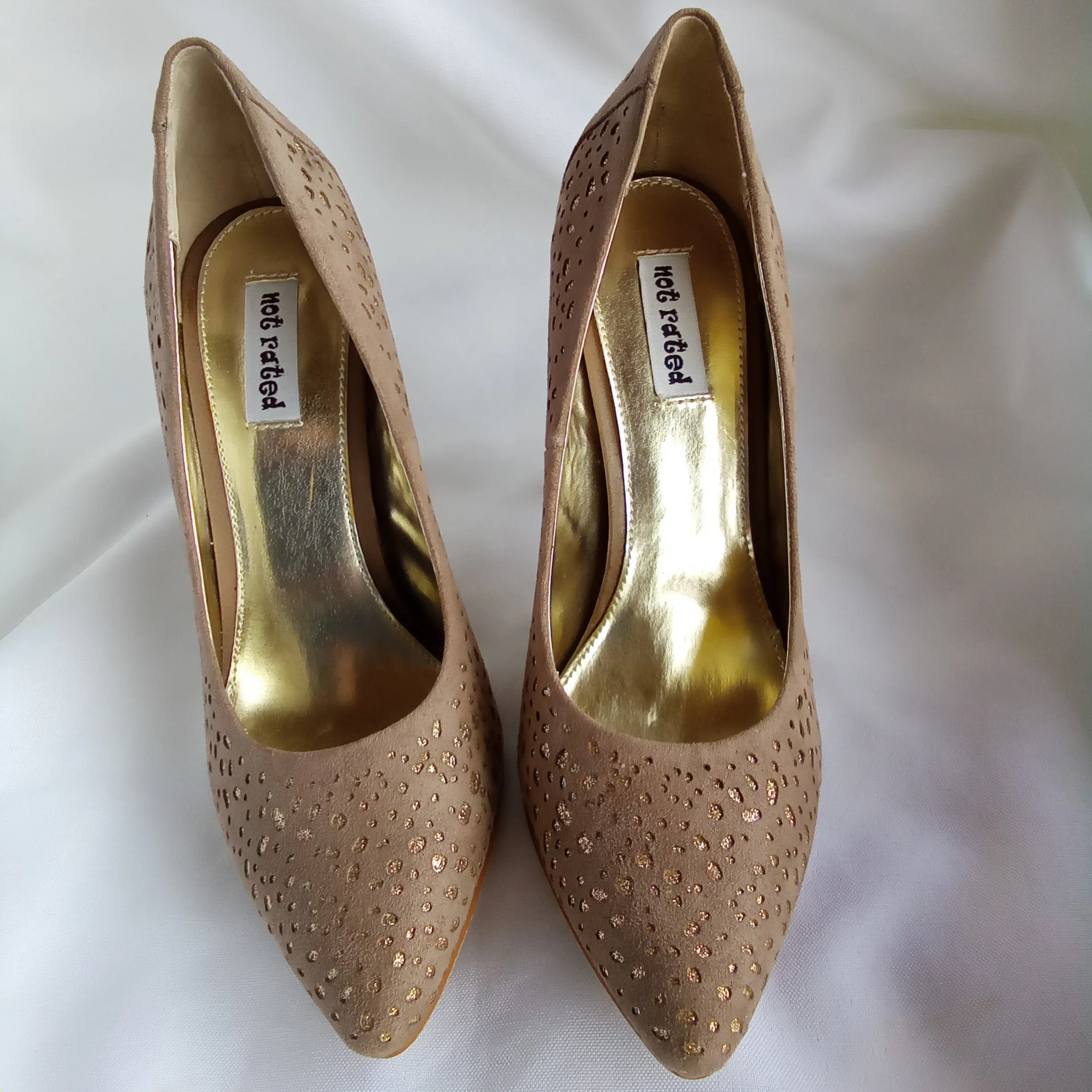 Taupe and Gold Pumps or Heels | Not Rated | Magnetism