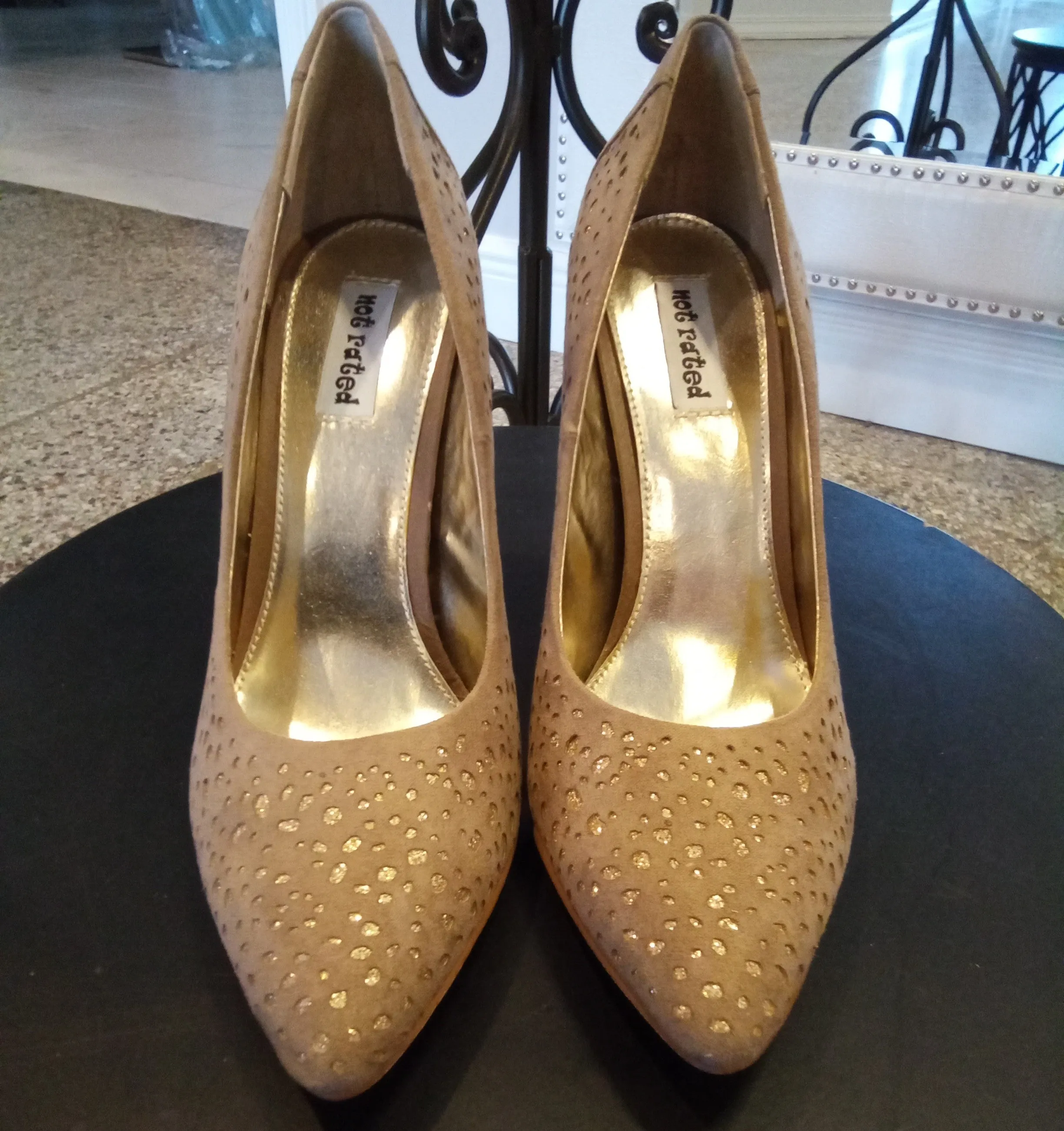 Taupe and Gold Pumps or Heels | Not Rated | Magnetism