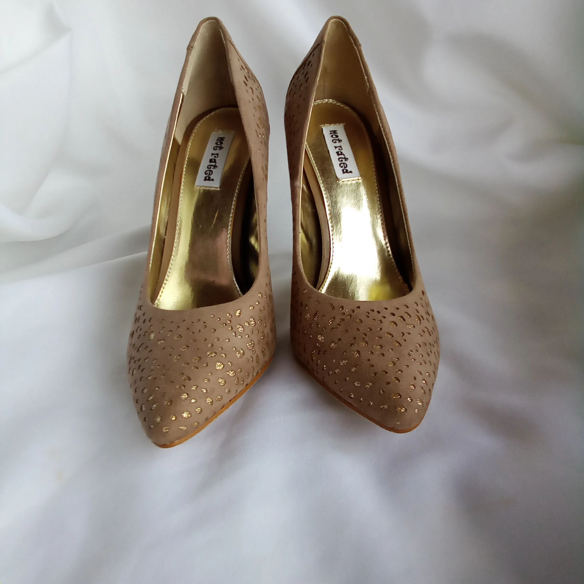 Taupe and Gold Pumps or Heels | Not Rated | Magnetism