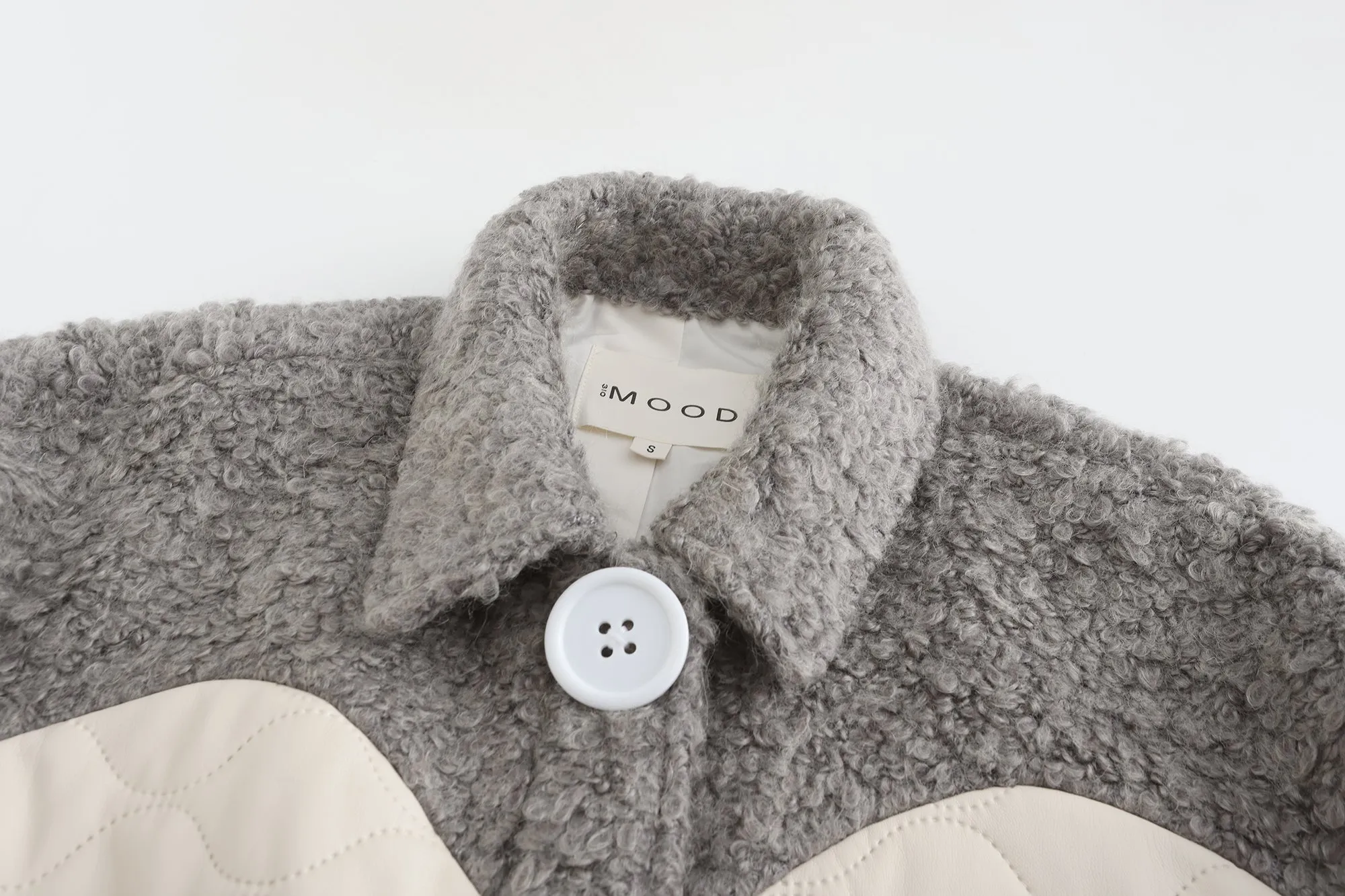 Teddy Quited Coat -Grey