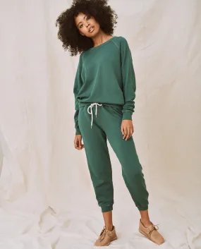 The Cropped Sweatpant. Solid -- Palm Leaf