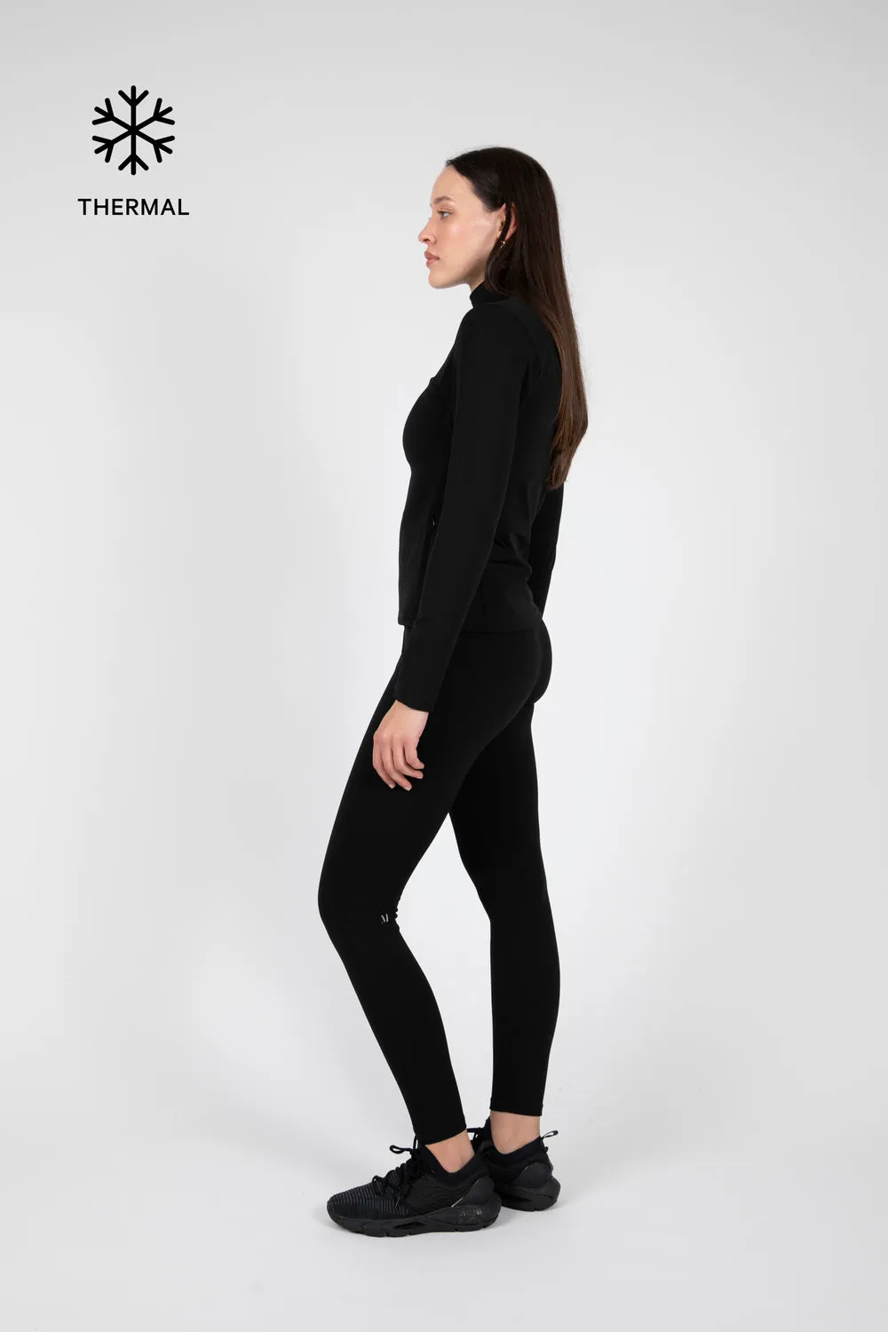 Thermal Active Full Zip LS Top | Black