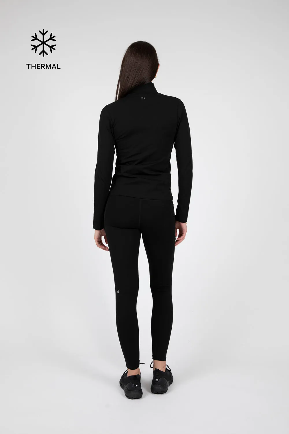 Thermal Active Full Zip LS Top | Black