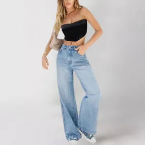 Tiffany™ | High-Waisted Wide-Leg Denim Pants