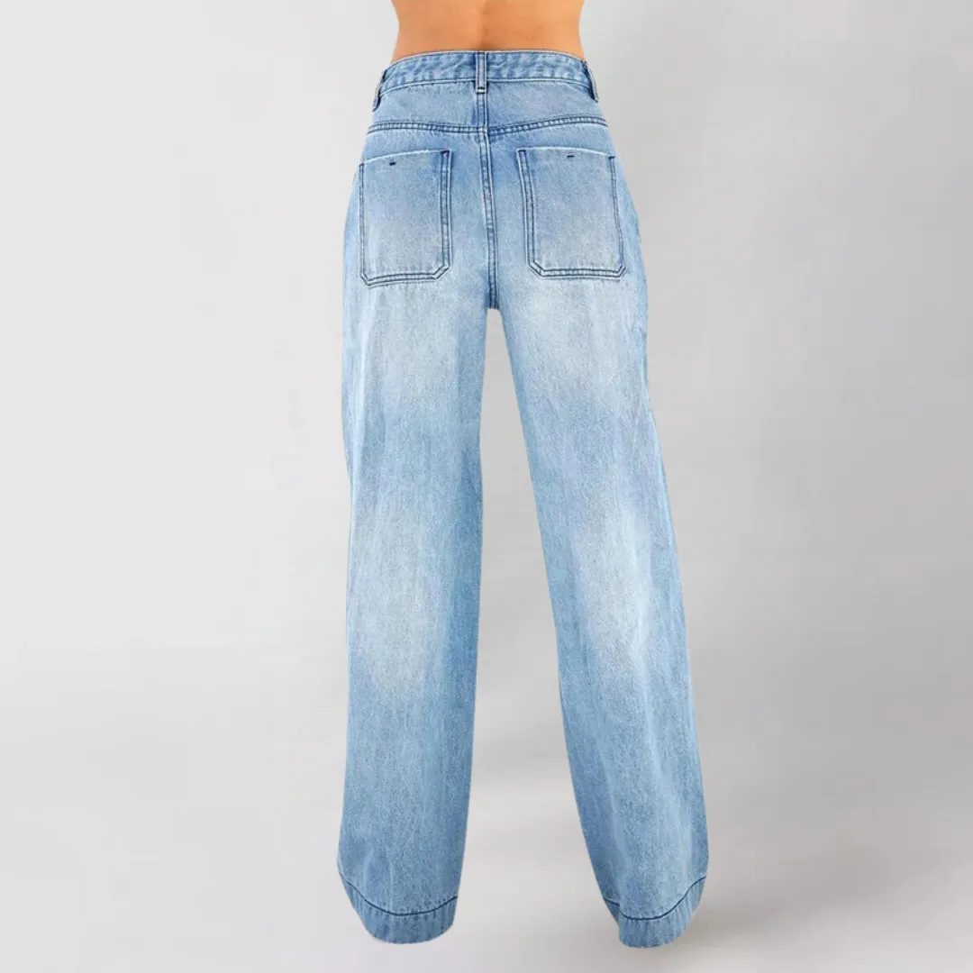 Tiffany™ | High-Waisted Wide-Leg Denim Pants