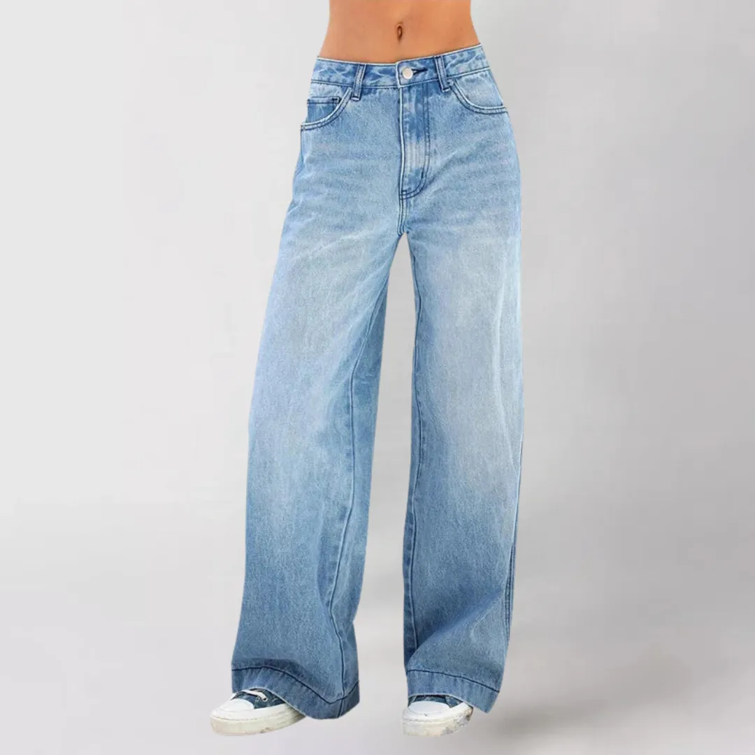 Tiffany™ | High-Waisted Wide-Leg Denim Pants