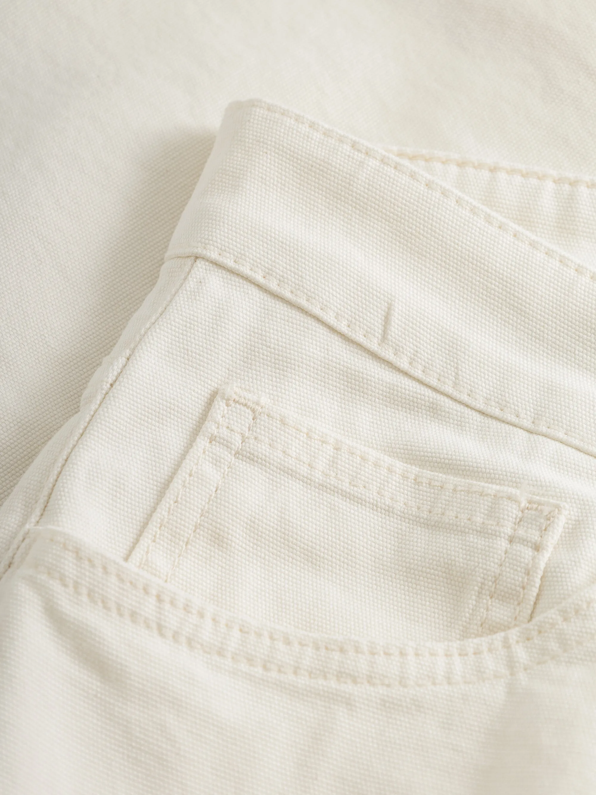 TIM tapered fit canvas 5-pocket pants - Star White