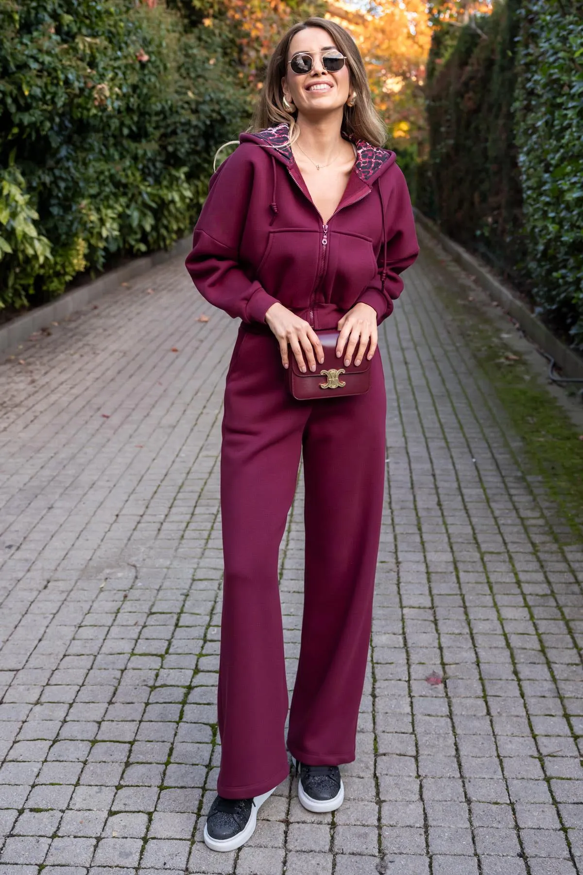 Tracksuit Set with Pockets - CLARET red