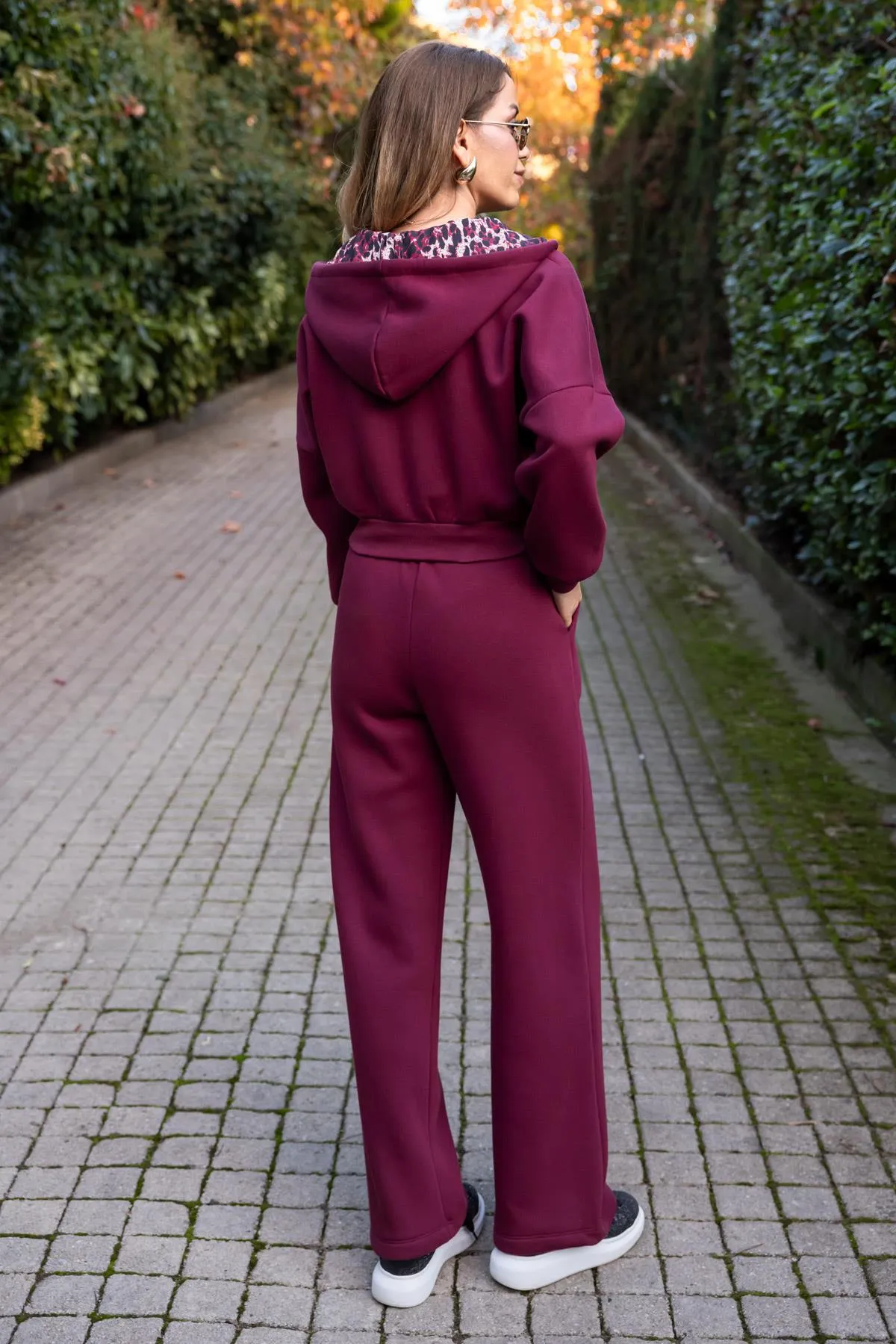 Tracksuit Set with Pockets - CLARET red