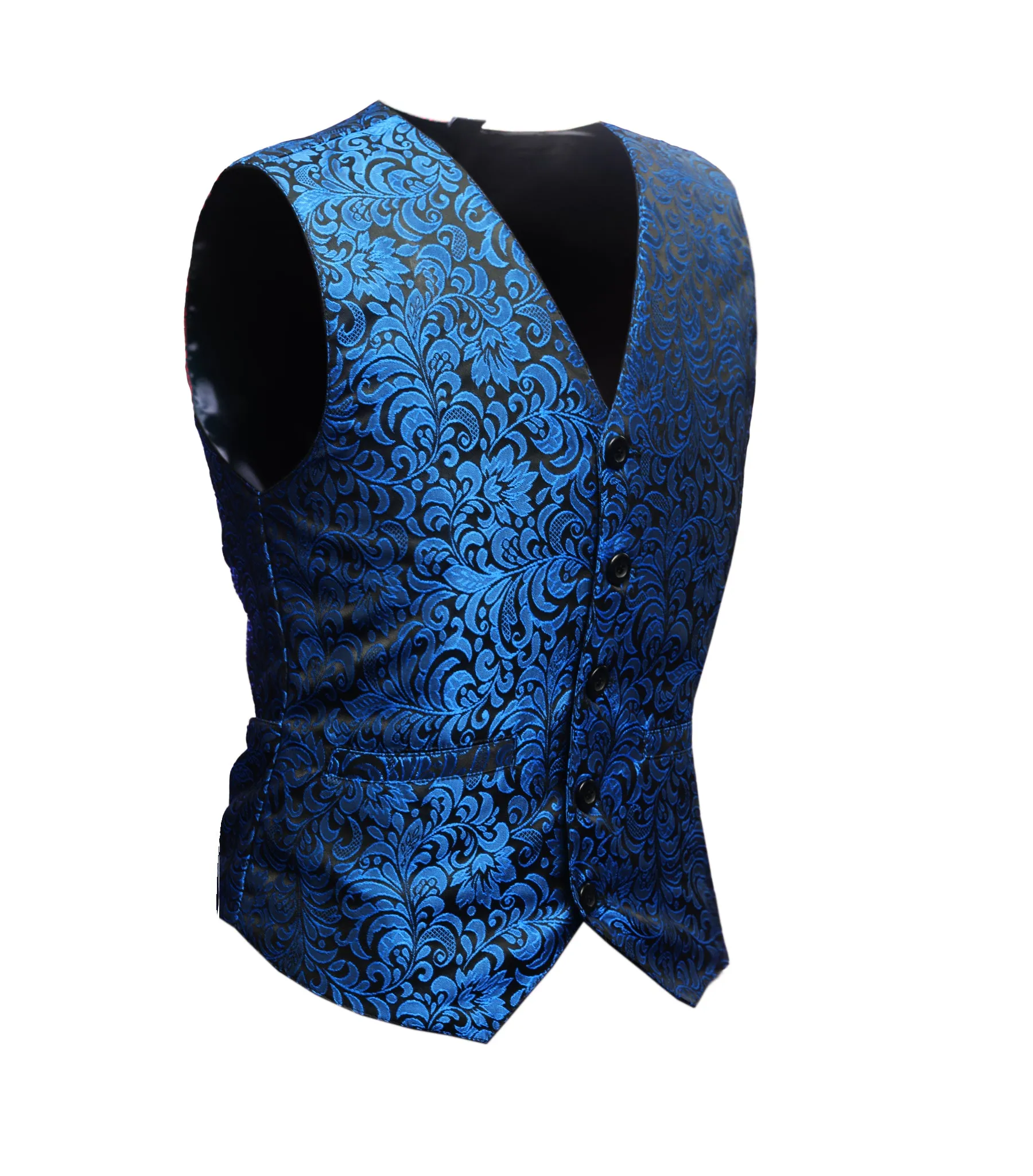 Turquoise Brocade Men's Waist Coat