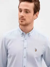 U.S. Polo Assn. Men SKY BLUE SLIM Fit Casual Shirt