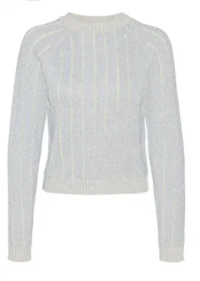 Vanja Lurex Knitted Jumper in Light Silver