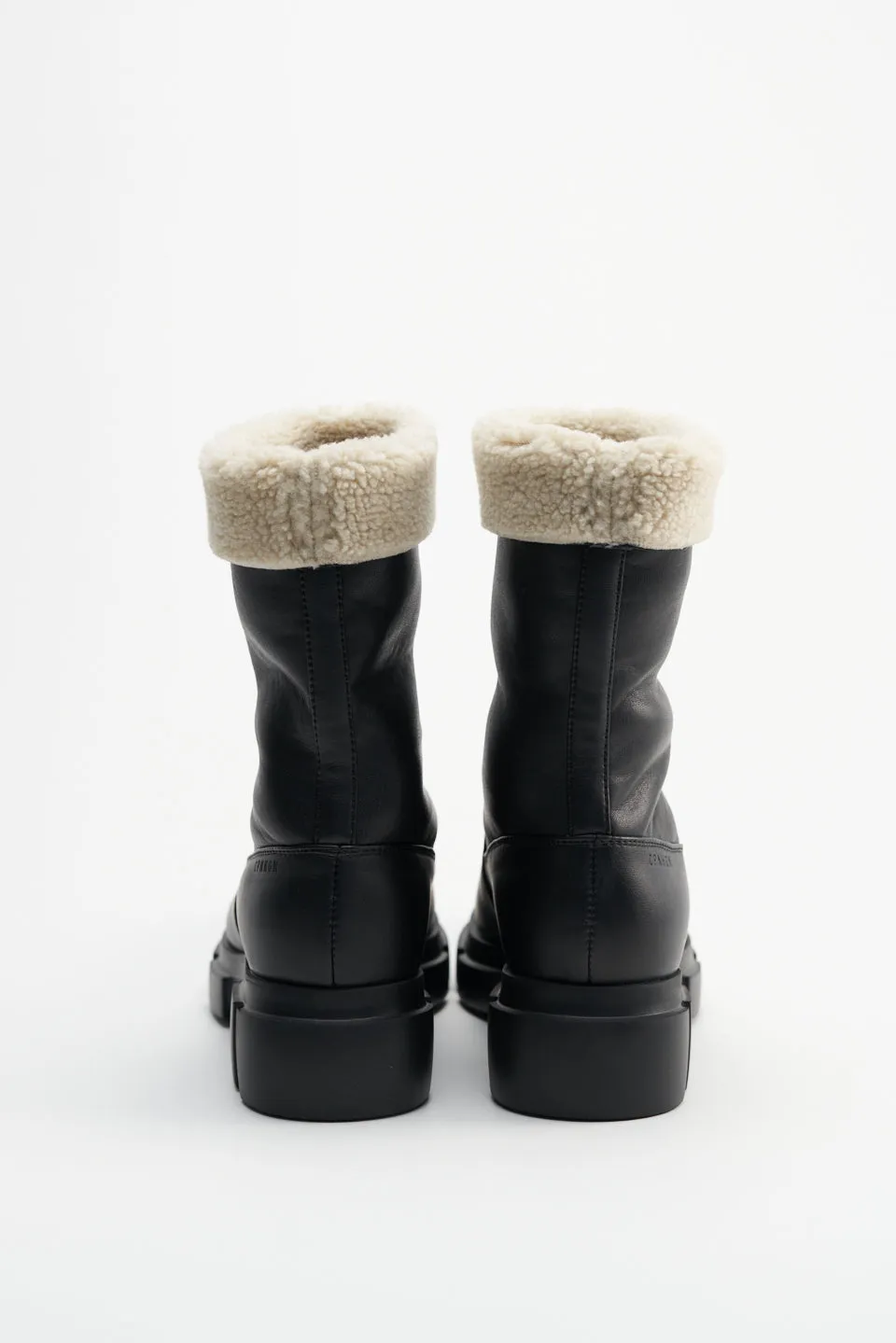 Vegan Teddy Nappa Black Ankle Boots