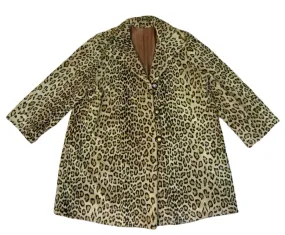 VTG 80s 90s DOLCE AND GABBANA LEOPARD PRINT FAUX FUR COAT SIZE L