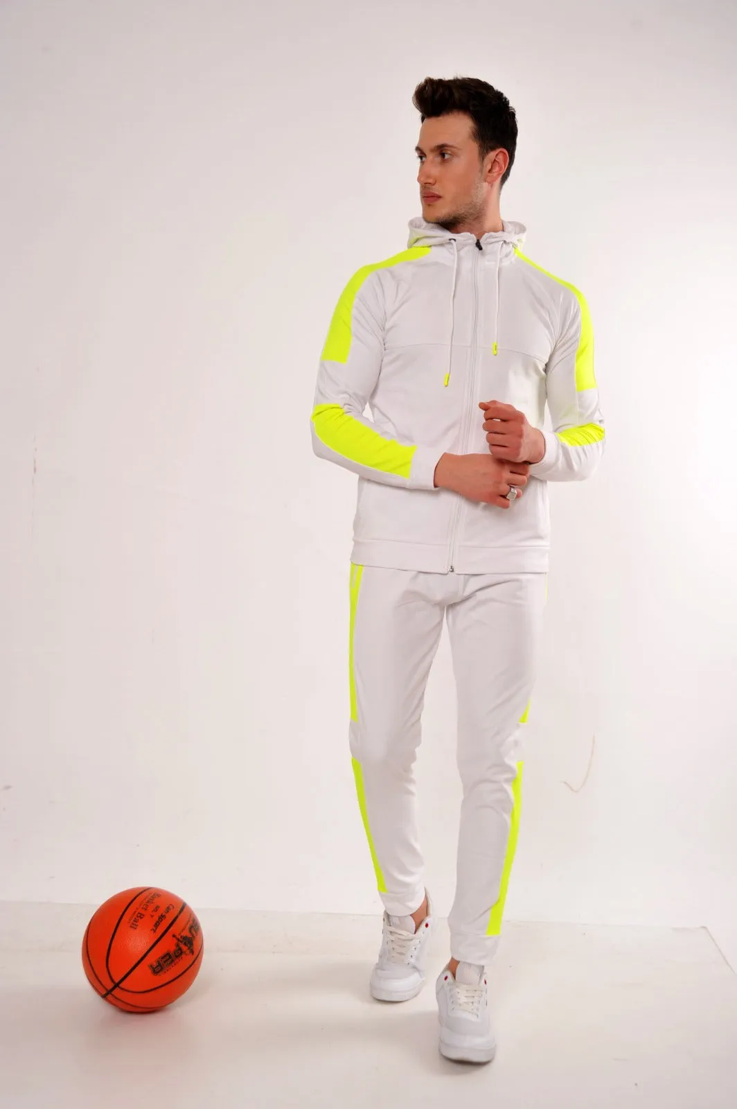 White With Neon Gradient Tracksuit Set (2pcs)