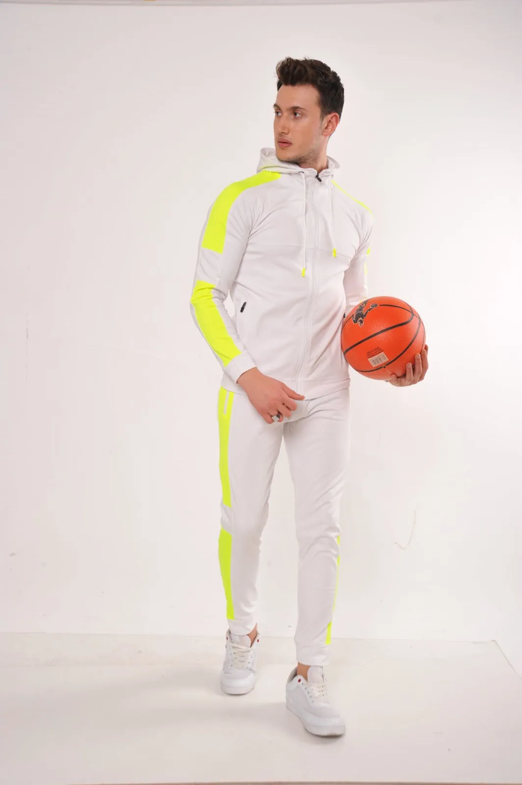 White With Neon Gradient Tracksuit Set (2pcs)