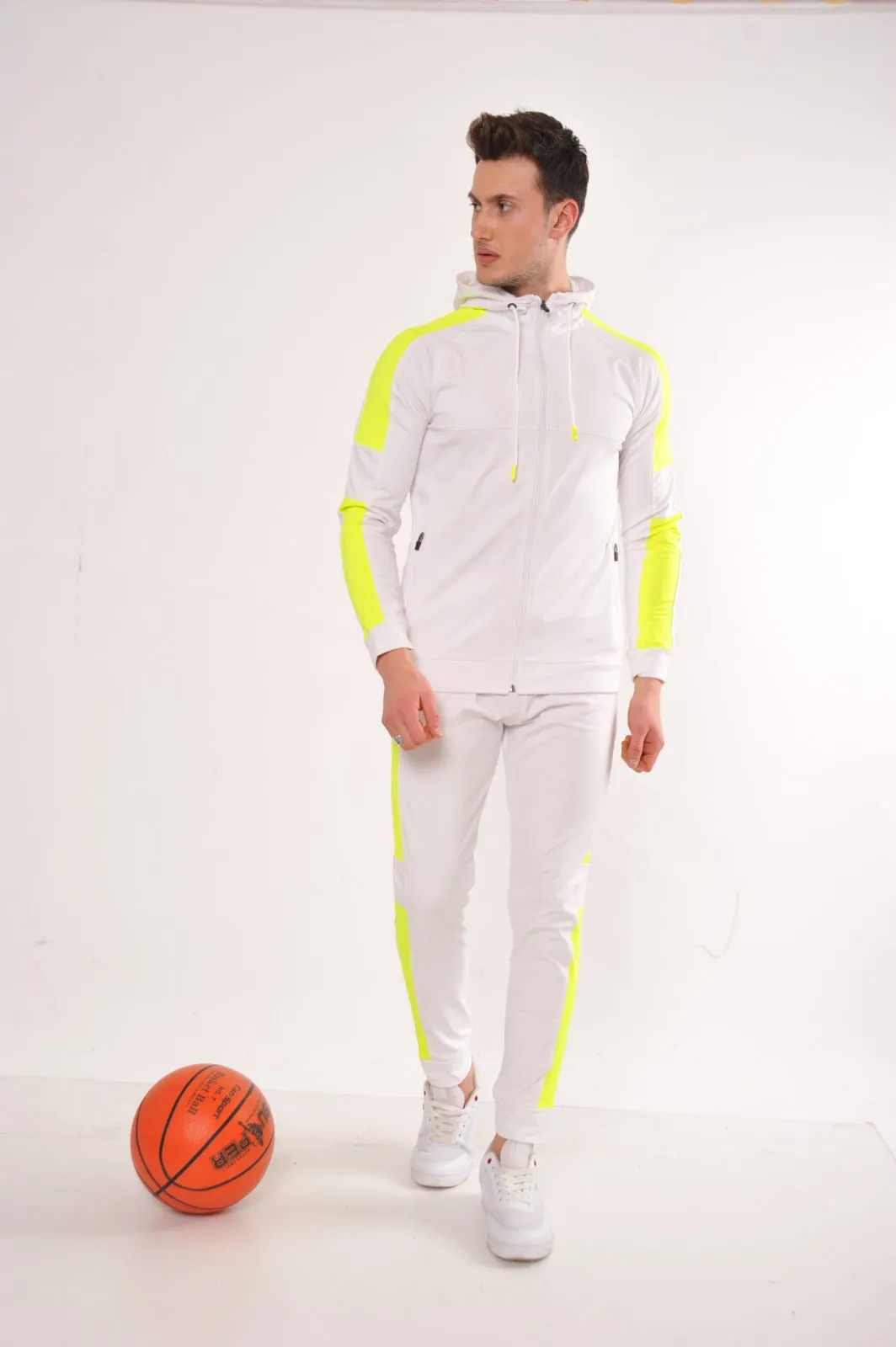 White With Neon Gradient Tracksuit Set (2pcs)