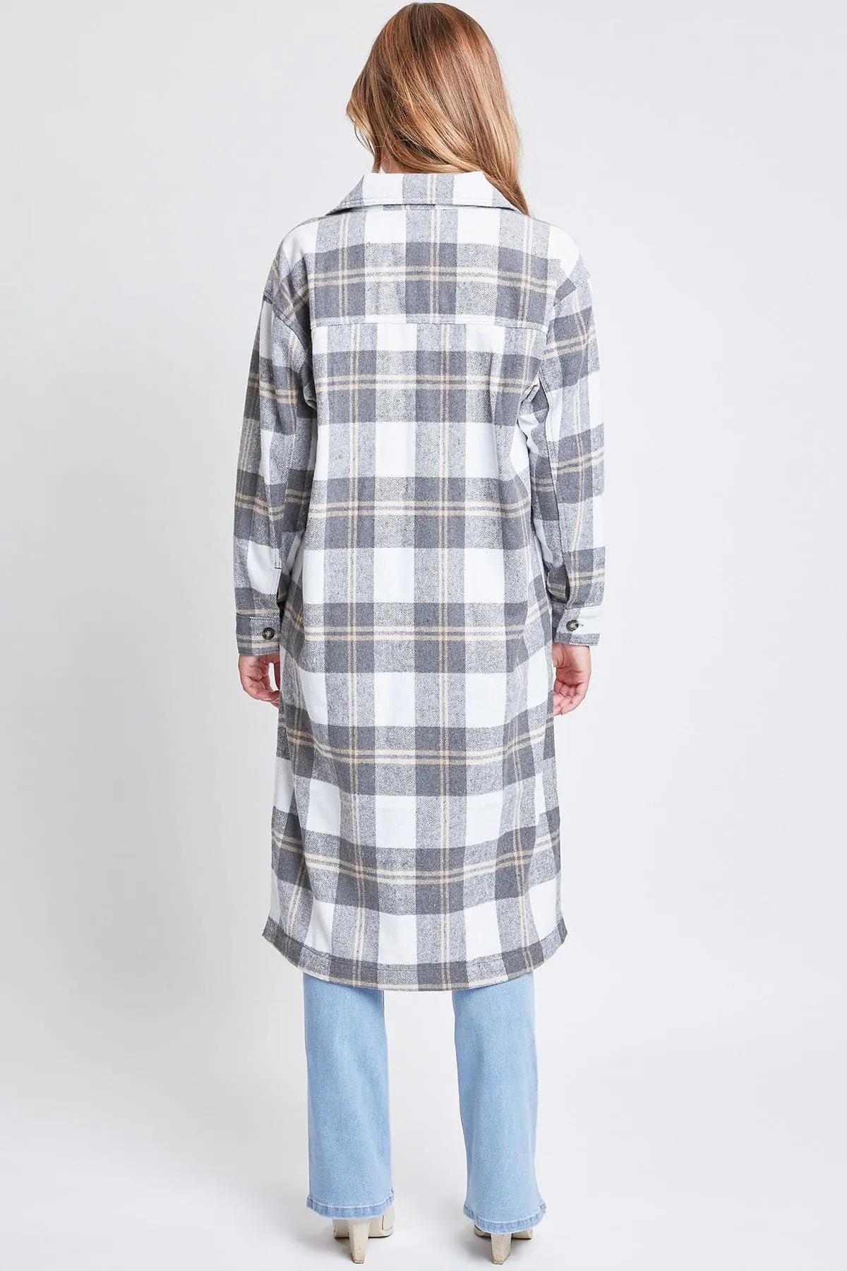 Women's Plaid Shacket Long Duster