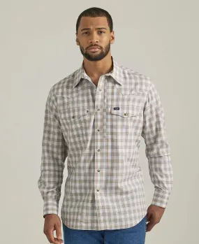 Wrangler® Performance Long Sleeve Western Snap Shirt - Desert Taupe