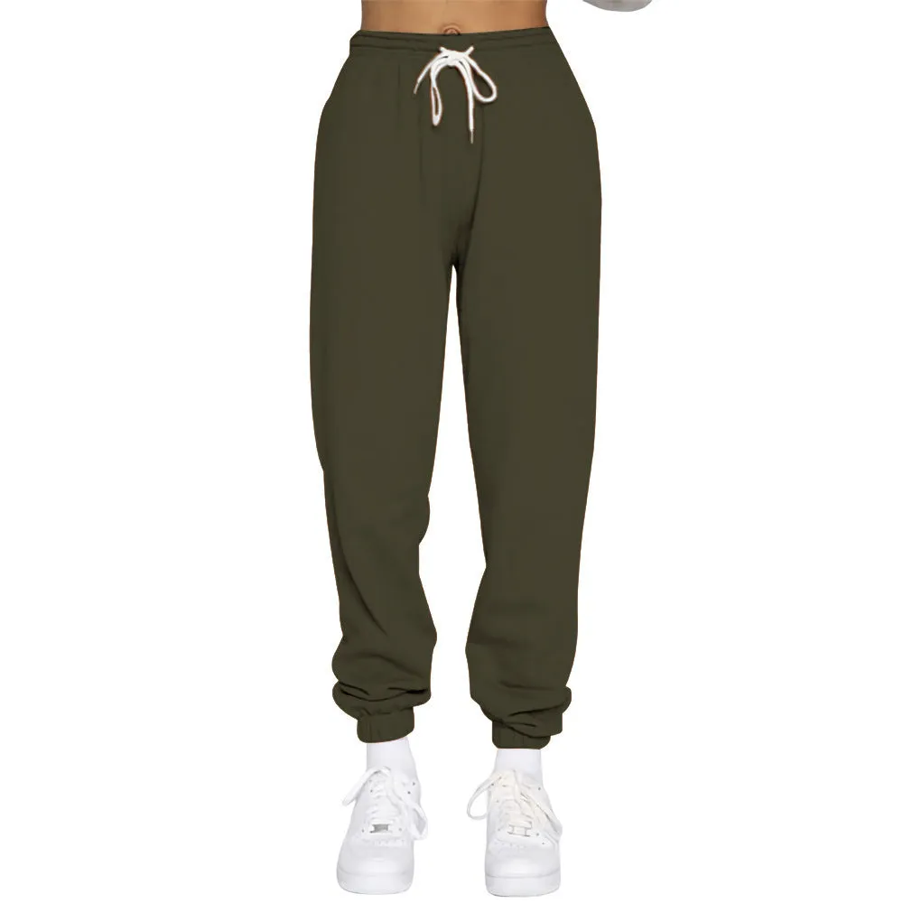 xiangtuibao Cross-Border Women's Elastic High Waist Sweatpants Solid Color Multi-Color 3D Printing Casual Sports Jogger Pants Can Be Customized-