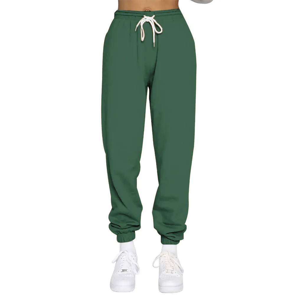 xiangtuibao Cross-Border Women's Elastic High Waist Sweatpants Solid Color Multi-Color 3D Printing Casual Sports Jogger Pants Can Be Customized-