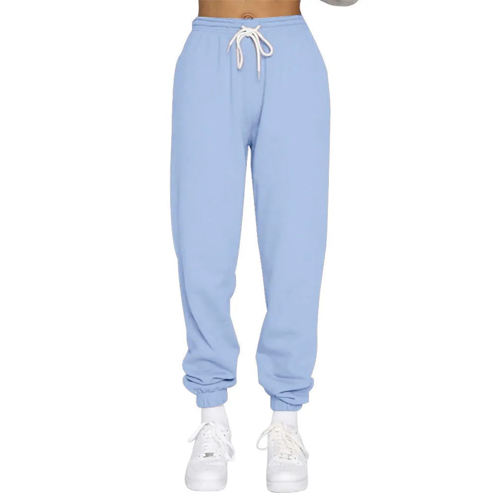 xiangtuibao Cross-Border Women's Elastic High Waist Sweatpants Solid Color Multi-Color 3D Printing Casual Sports Jogger Pants Can Be Customized-